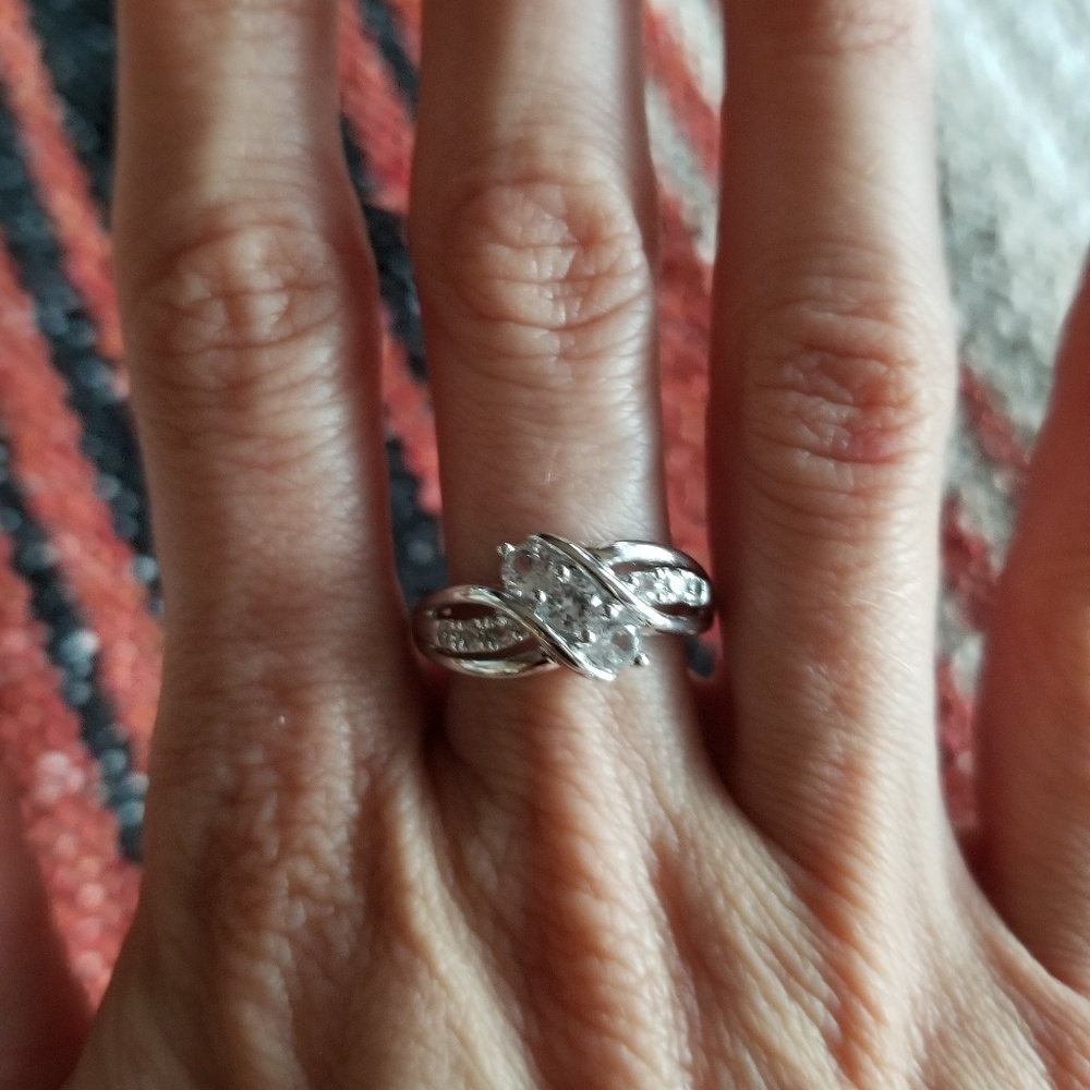 NWOT Sterling and white sapphire ring from Zales